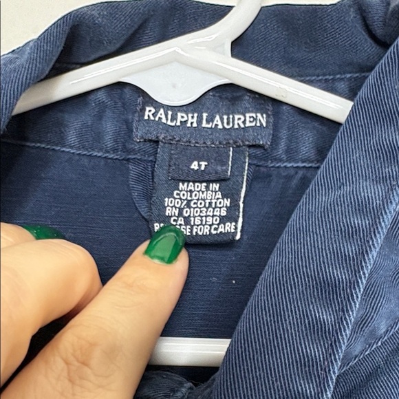 Ralph Lauren Blue Label Navy Zip Boys Cotton Jacket Size 4T BLEMISH - Picture 2 of 5